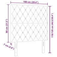 Облегалка за глава Светлосиво 100 cm Кадифе