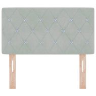 LED глава с LED ленти с таблото Светлосиво 80 cm Кадифе