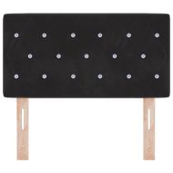 LED глава с LED ленти с таблото Черен 80 cm Кадифе