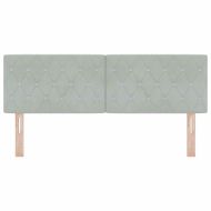 LED глава с LED ленти с таблото Светлосиво 160 cm Кадифе