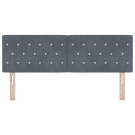 LED глава с LED ленти с таблото Тъмен сив 160 cm Кадифе