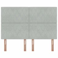 LED глава с LED ленти с таблото Светлосиво 160 cm Кадифе