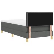 Легло с пружинирана основа Тъмен сив 90 x 190 cm текстил