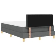 Легло с пружинирана основа Тъмен сив 120 x 190 cm текстил