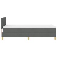 Легло с пружинирана основа Тъмен сив 90 x 200 cm текстил