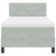 Легло с пружинирана основа Светлосиво 90 x 200 cm Кадифе