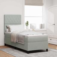 Легло с пружинирана основа Светлосиво 80 x 200 cm Кадифе