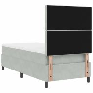 Легло с пружинирана основа Светлосиво 100 x 200 cm Кадифе