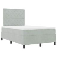 Легло с пружинирана основа Светлосиво 120 x 200 cm Кадифе