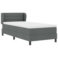 Легло с пружинирана основа Тъмносив 90 x 200 cm текстил