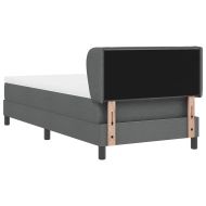 Легло с пружинирана основа Тъмносив 90 x 200 cm текстил