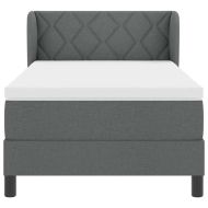 Легло с пружинирана основа Тъмносив 90 x 200 cm текстил