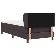 Легло с пружинирана основа Тъмен кафяв 90 x 200 cm текстил