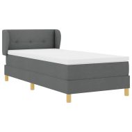 Легло с пружинирана основа Тъмносив 90 x 200 cm текстил