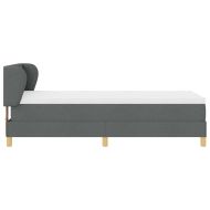 Легло с пружинирана основа Тъмносив 90 x 200 cm текстил