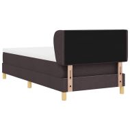 Легло с пружинирана основа Тъмен кафяв 90 x 200 cm текстил