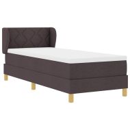 Легло с пружинирана основа Тъмен кафяв 80 x 200 cm текстил