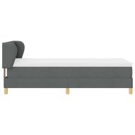 Легло с пружинирана основа Тъмносив 90 x 200 cm текстил