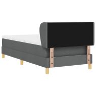 Легло с пружинирана основа Тъмносив 90 x 200 cm текстил