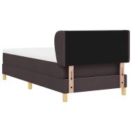 Легло с пружинирана основа Тъмен кафяв 90 x 200 cm текстил