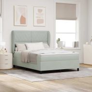 Легло с пружинирана основа Светлосиво 200 x 160 см Кадифе