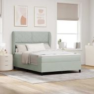 Легло с пружинирана основа Светлосиво 190 x 140 см Кадифе