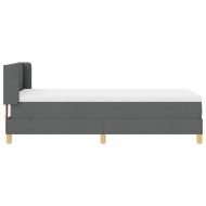 Легло с пружинирана основа Тъмен сив 200 x 100 cm текстил