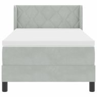 Легло с пружинирана основа Светлосиво 190 x 90 cm Кадифе