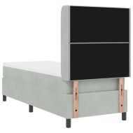 Легло с пружинирана основа Светлосиво 80 x 200 cm Кадифе