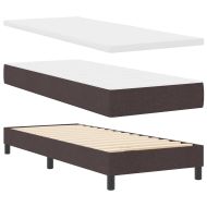 Легло с пружинирана основа Тъмен кафяв 80 x 200 cm текстил