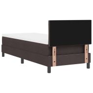 Легло с пружинирана основа Тъмен кафяв 80 x 200 cm текстил