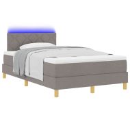 LED кутия за пружини с легло Таупе 120 x 200 cm текстил