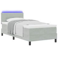 LED кутия за пружини с легло Светлосиво 90 x 190 cm Кадифе