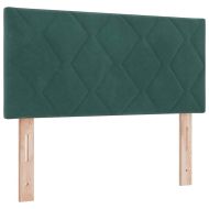 LED кутия за пружини с легло Тъмен зелен 90 x 200 cm Кадифе