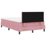 LED кутия за пружини с легло с LED Розово 120 x 190 cm Кадифе