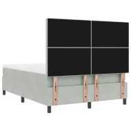LED кутия за пружини с легло Светлосиво 140 x 190 cm Кадифе