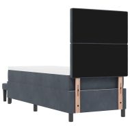 Легло с пружинирана основа Тъмносив 200 x 80 см Кадифе