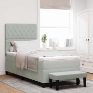 Легло с пружинирана основа Светлосиво 100 x 200 cm Кадифе