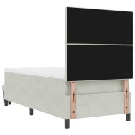Легло с пружинирана основа Светлосиво 200 x 100 cm Кадифе