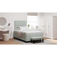 Легло с пружинирана основа Светлосиво 120 x 200 cm Кадифе