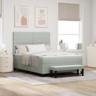 Легло с пружинирана основа Светлосиво 140 x 190 cm Кадифе