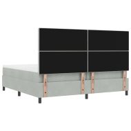 Легло с пружинирана основа Светлосиво 200 x 200 cm Кадифе