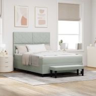 Легло с пружинирана основа Светлосиво 140 x 190 cm Кадифе