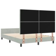 Легло с пружинирана основа Светлосиво 160 x 200 cm Кадифе