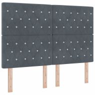 Легло с пружинирана основа Тъмносив 160 x 200 cm Кадифе