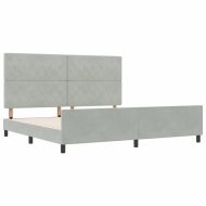 Легло с пружинирана основа Светлосиво 200 x 200 cm Кадифе