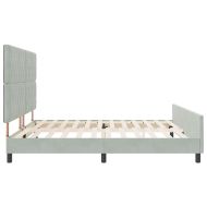 Легло с пружинирана основа Светлосиво 200 x 200 cm Кадифе