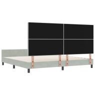 Легло с пружинирана основа Светлосиво 200 x 200 cm Кадифе