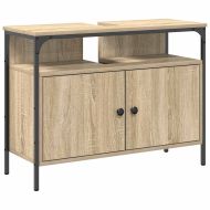 Комплект мебели за баня с рафт 3 pcs Кафяво Инженерно дърво