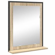 Комплект мебели за баня с рафт 3 pcs Кафяво Инженерно дърво